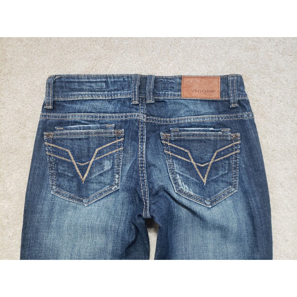 Vigoss Bootcut Stone Wash Distress Women Denim Blue Jean Size 3 - Picture 8 of 10